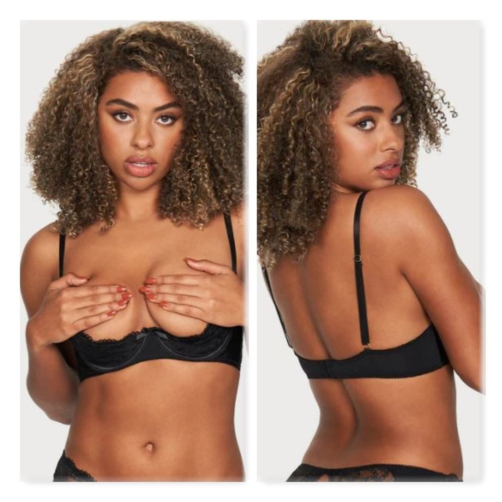 Allegra Satin And Lace Shelf Bra Adjustable Straps